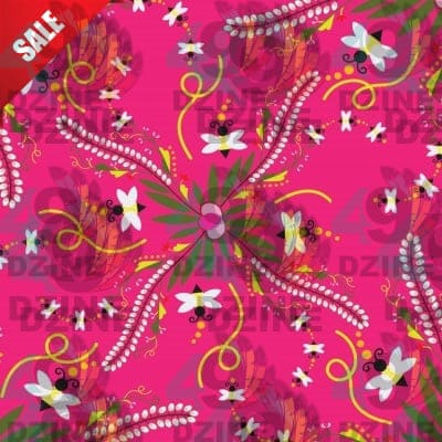 Willow Bee Bubblegum Satin Fabric By the Yard Pre Order