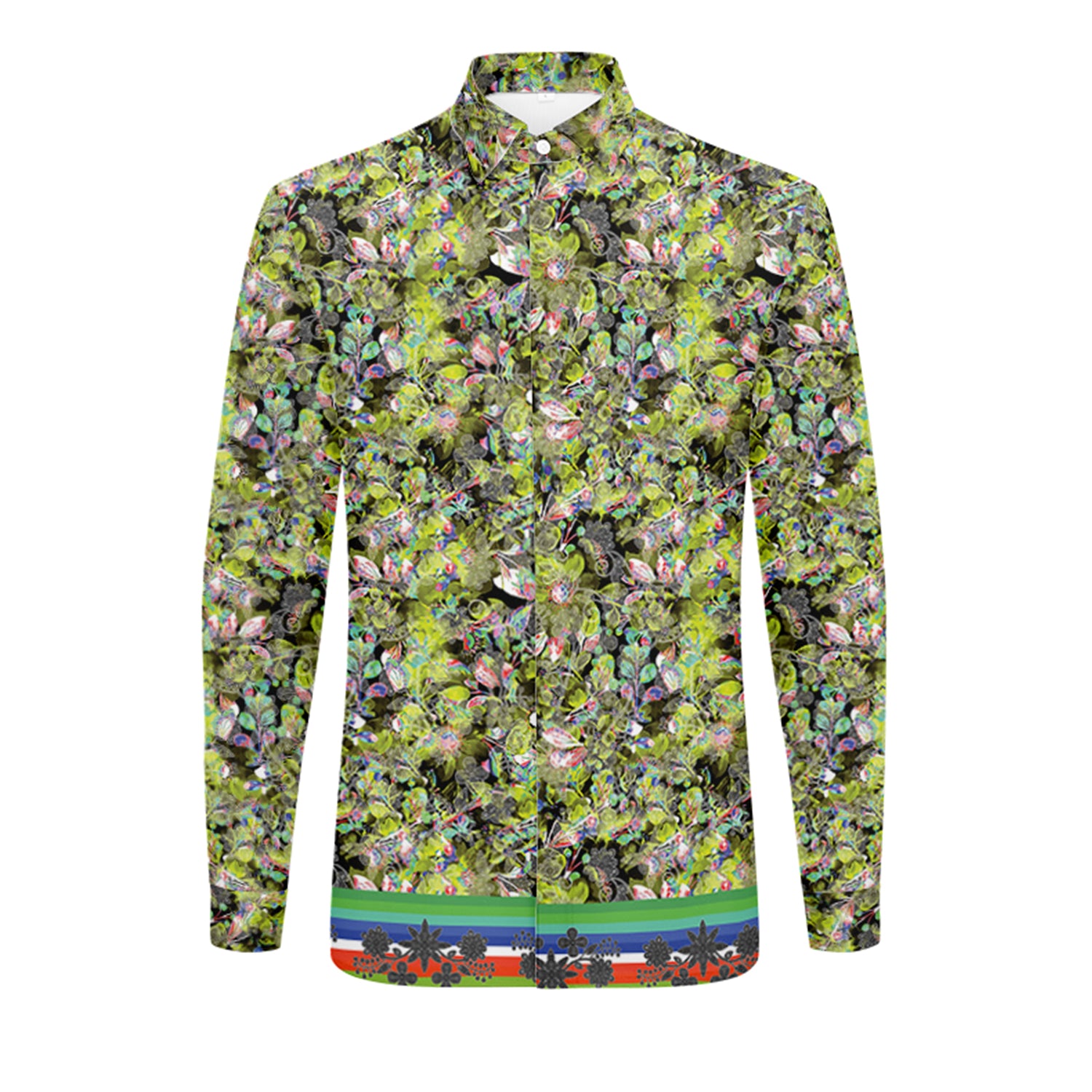 Culture in Nature Green Leaf Men's Long Sleeve Dress Shirt