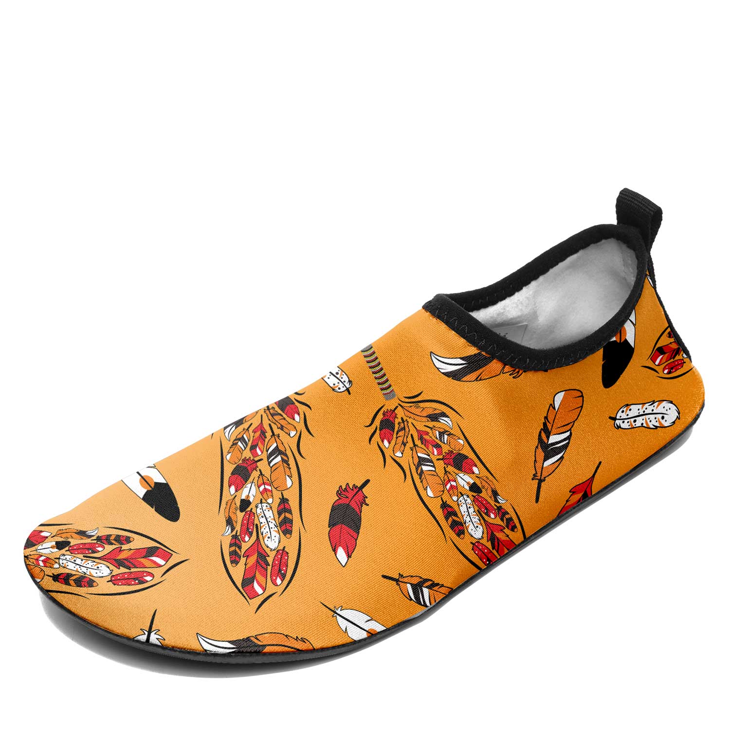 TRD - feather orange Kid's Sockamoccs Slip On Shoes