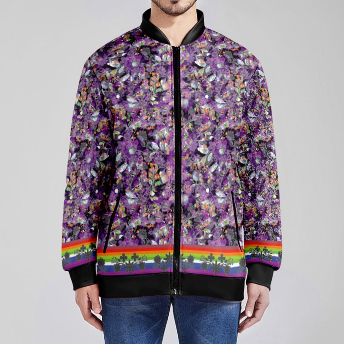 Culture in Nature Purple Zippered Collared Lightweight Jacket