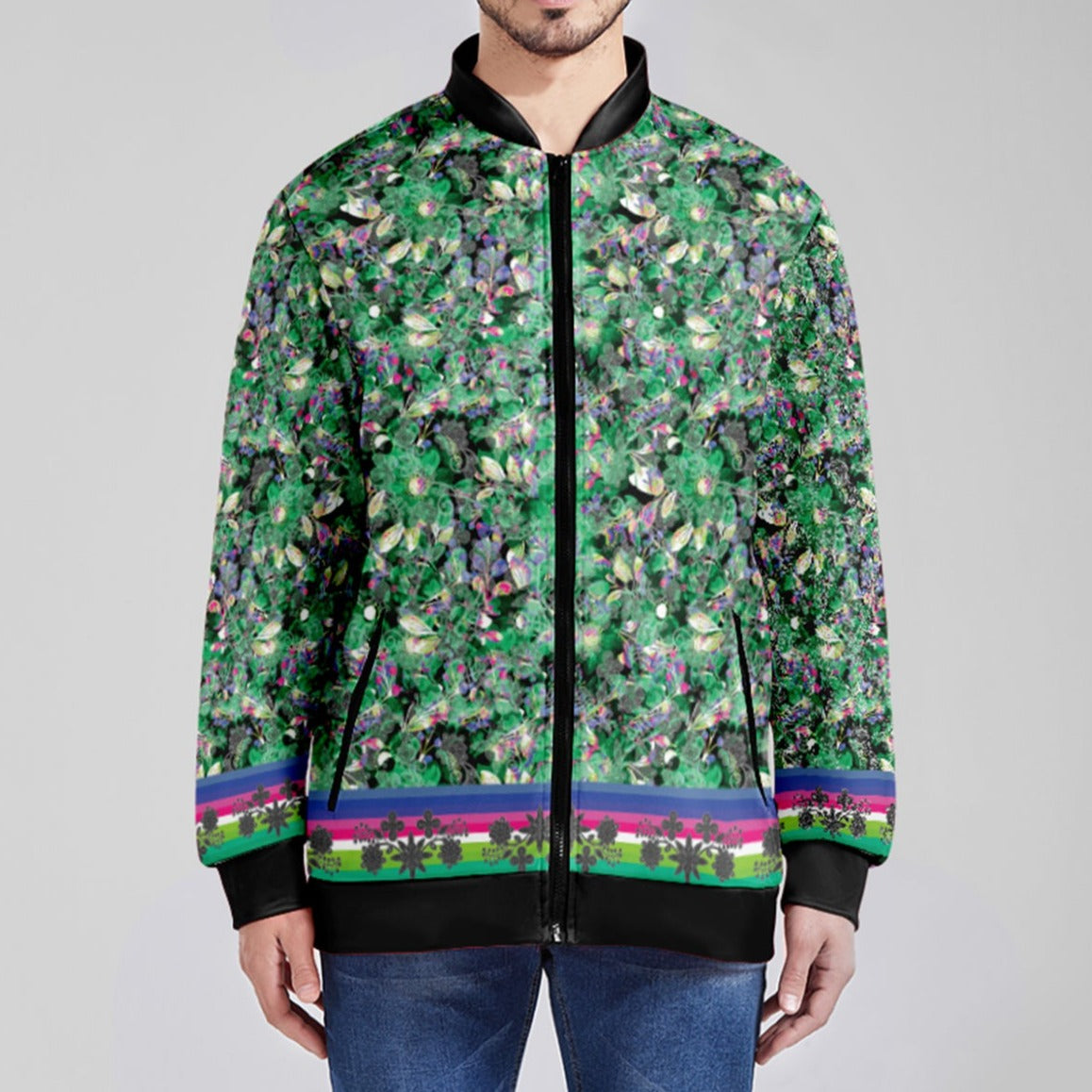 Culture in Nature Green Zippered Collared Lightweight Jacket