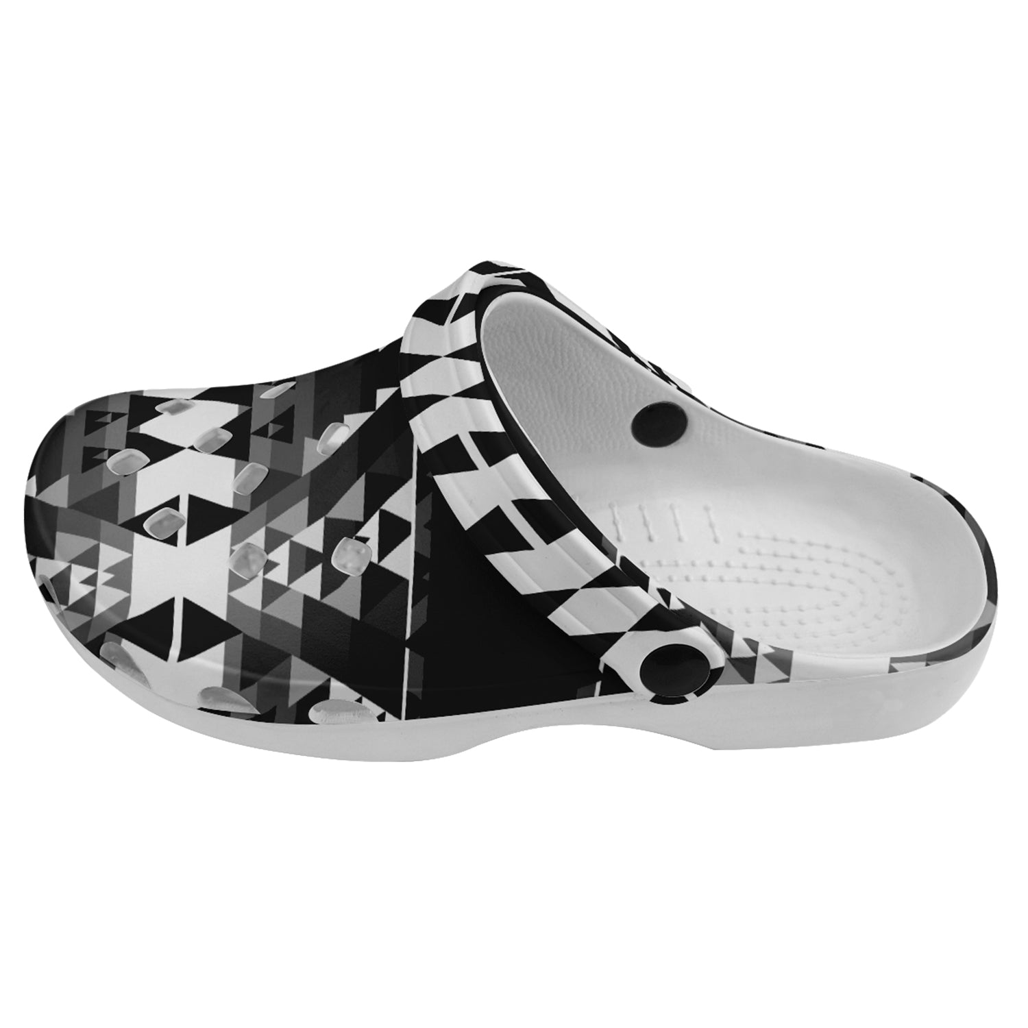 Writing on Stone Black and White Muddies Unisex Clog Shoes
