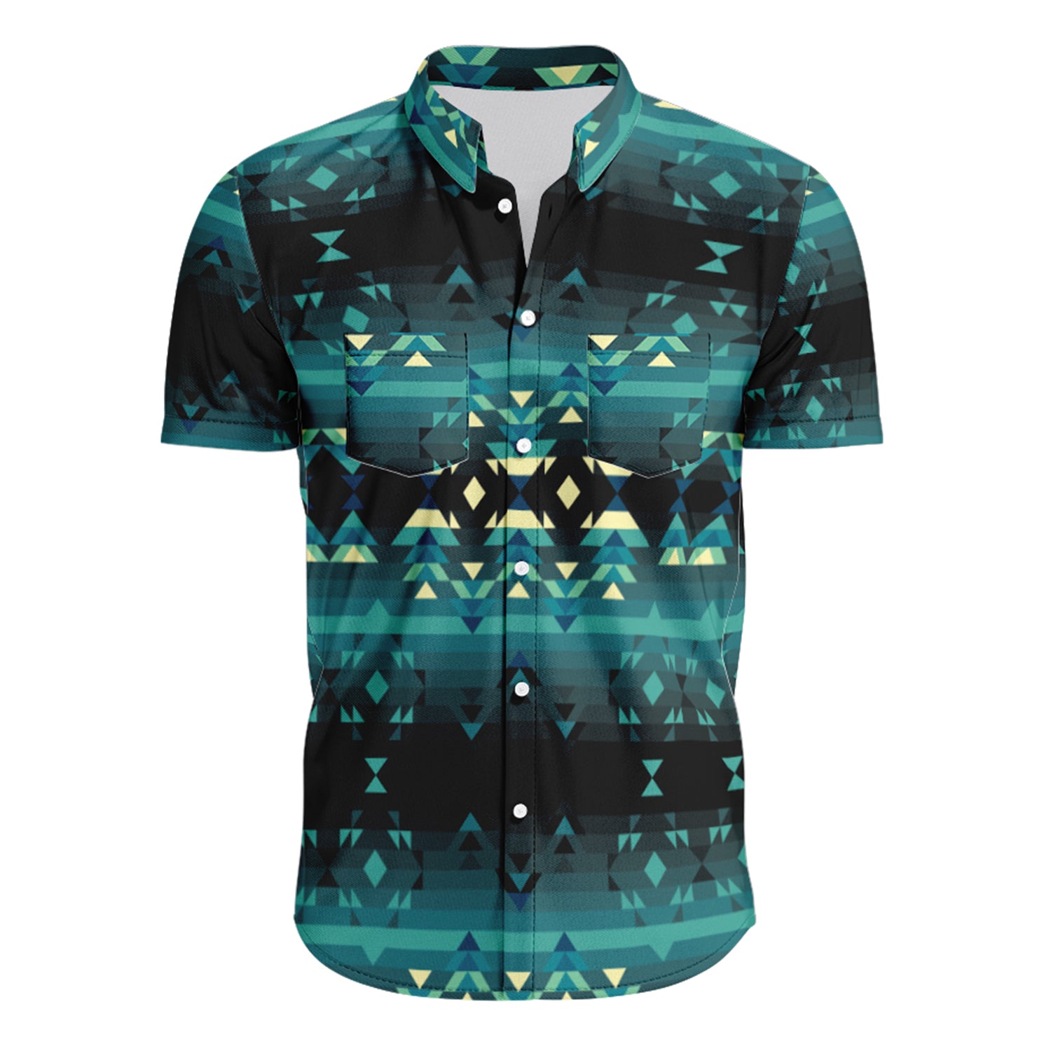 Inspire Green Hawaiian-Style Button Up Shirt