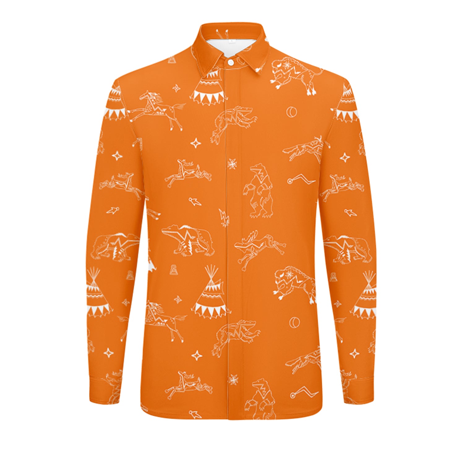 Ledger Dabbles Orange Men's Long Sleeve Dress Shirt