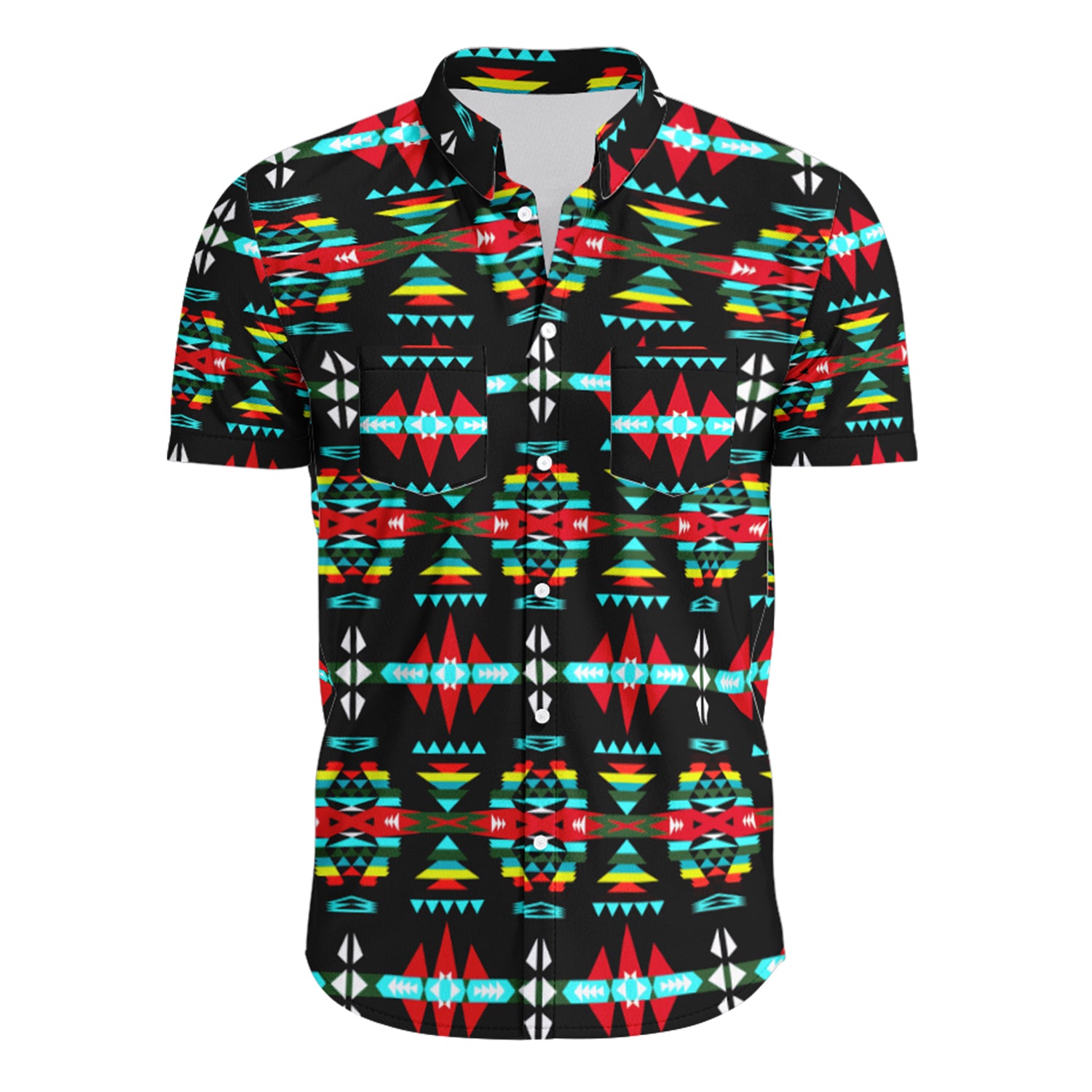River Trail Sunset Hawaiian-Style Button Up Shirt