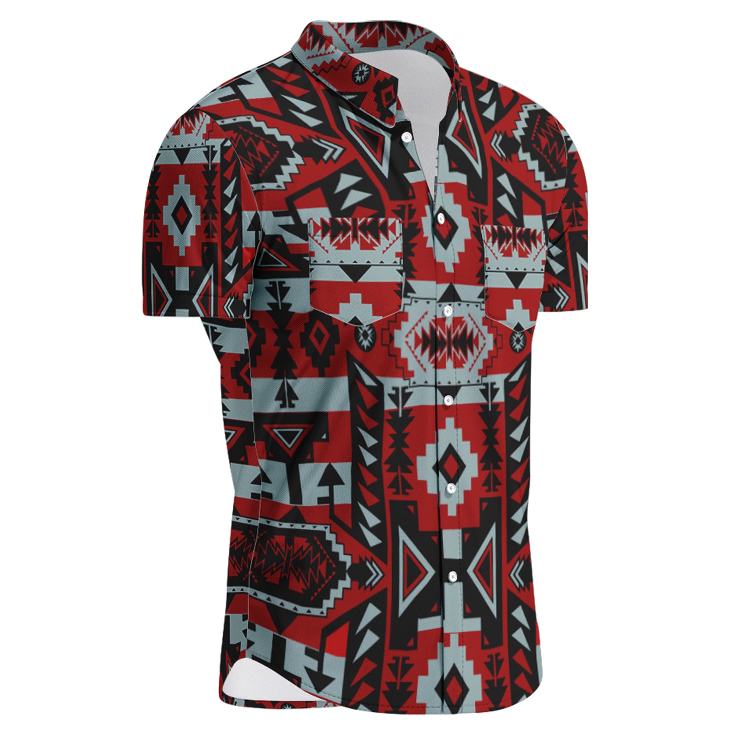 Chiefs Mountain Dark Sierra Hawaiian-Style Button Up Shirt