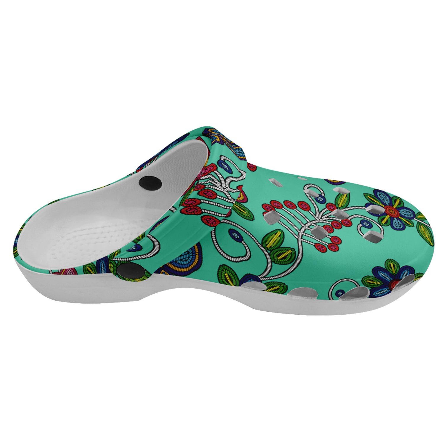 Midnight Garden Turquoise Muddies Unisex Clog Shoes