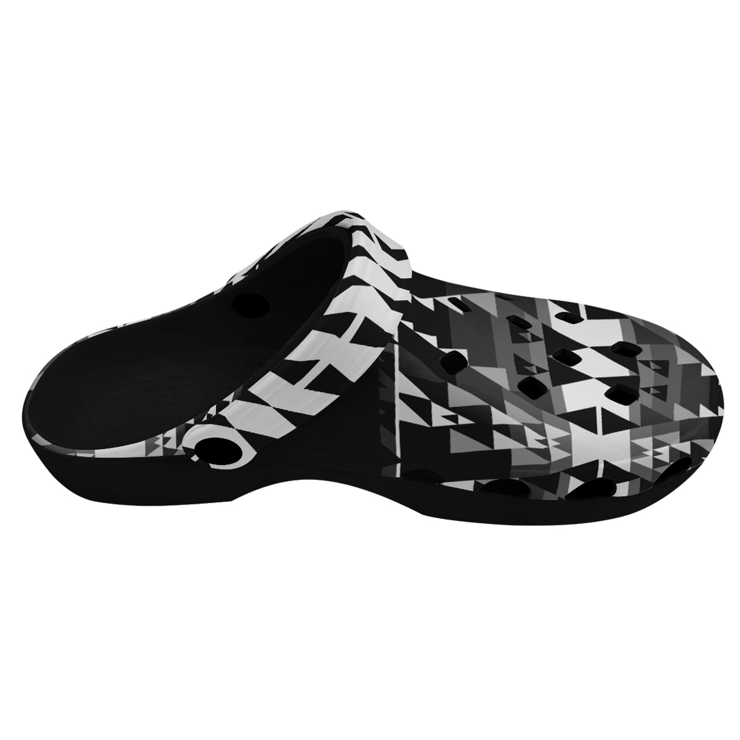 Writing on Stone Black and White Muddies Unisex Clog Shoes