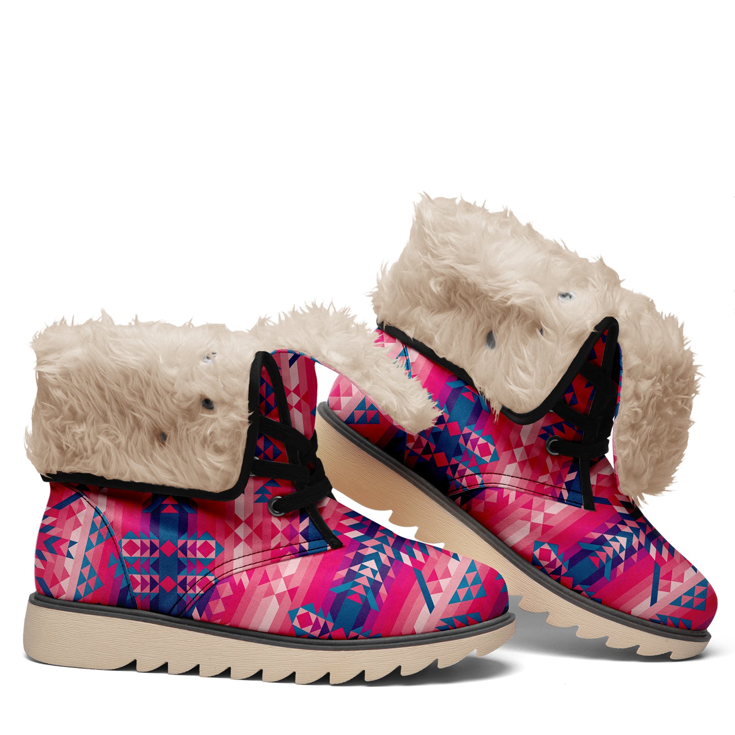 Desert Geo Blue Polar Winter Boots