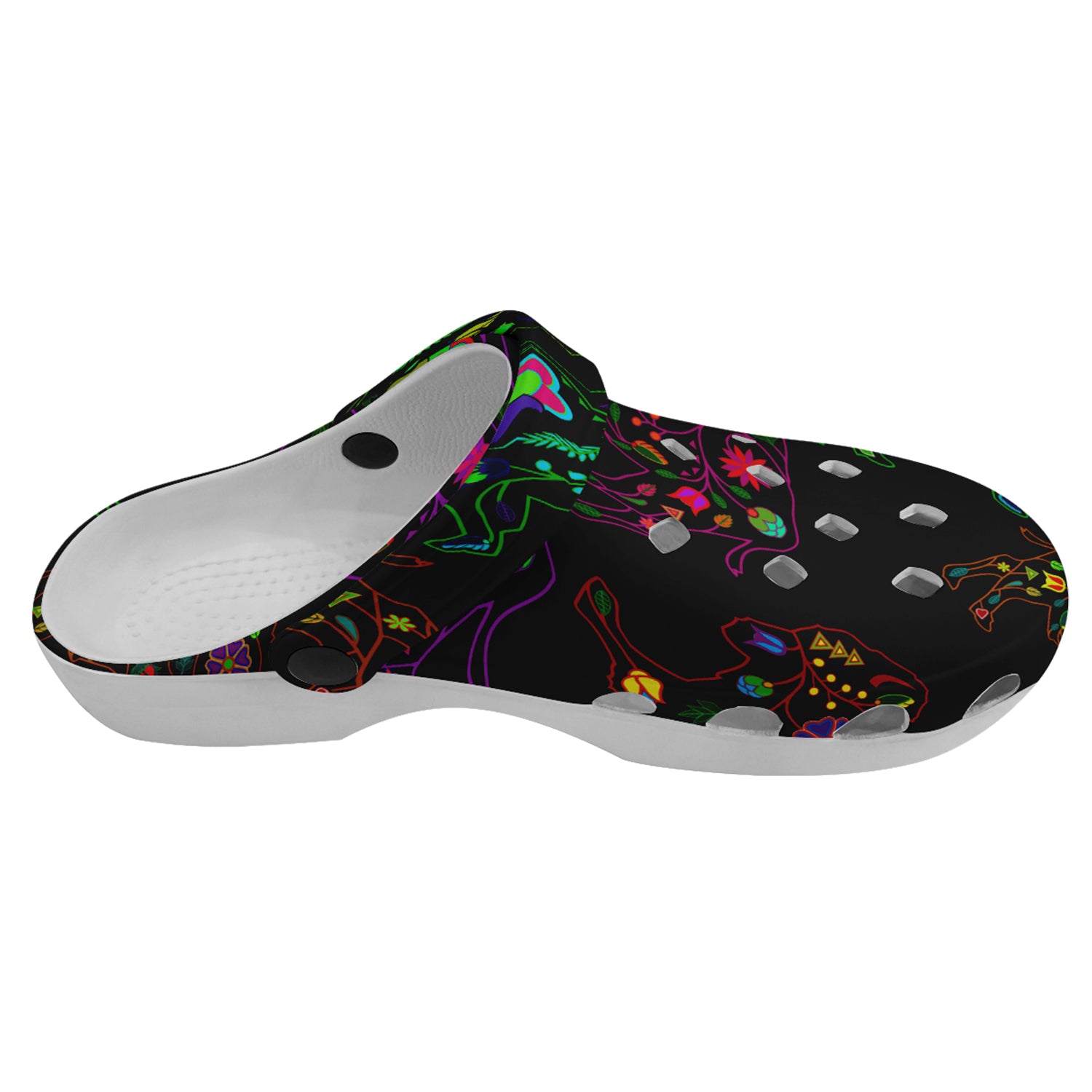 Neon Floral Buffalo Muddies Unisex Clog Shoes
