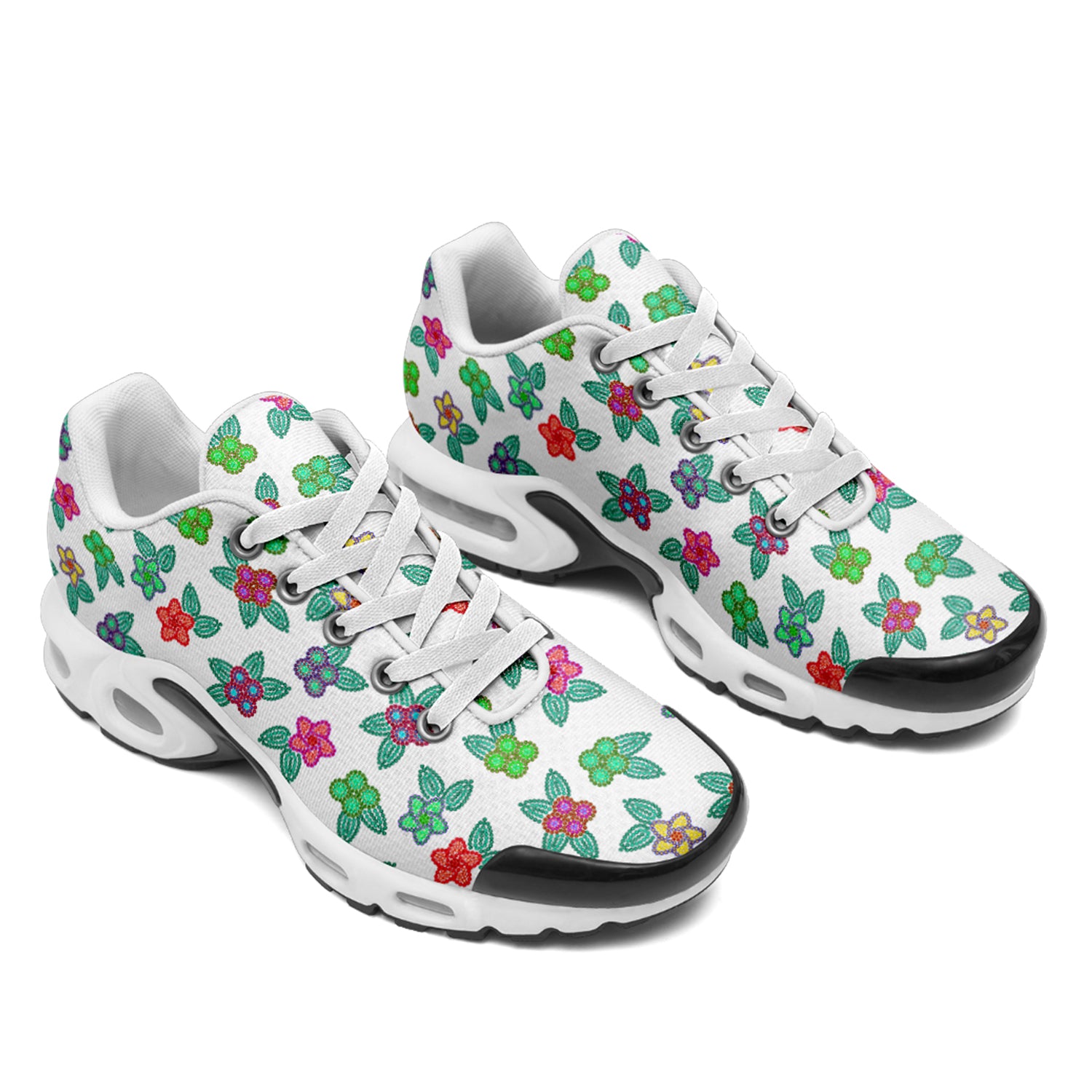 Berry Flowers White Niowaa Air Cushion Shoes