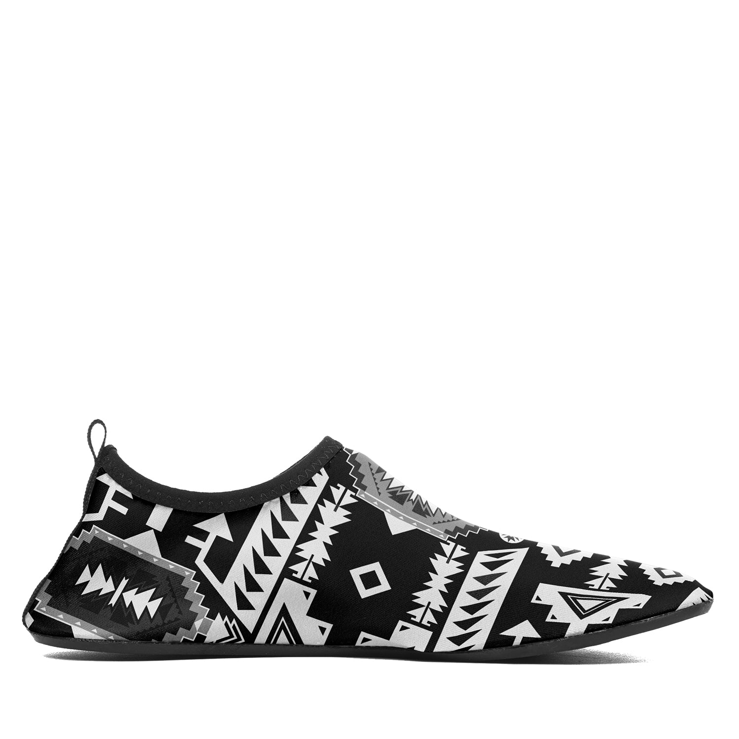 Chiefs Mountain Black and White Kid's Sockamoccs Slip On Shoes