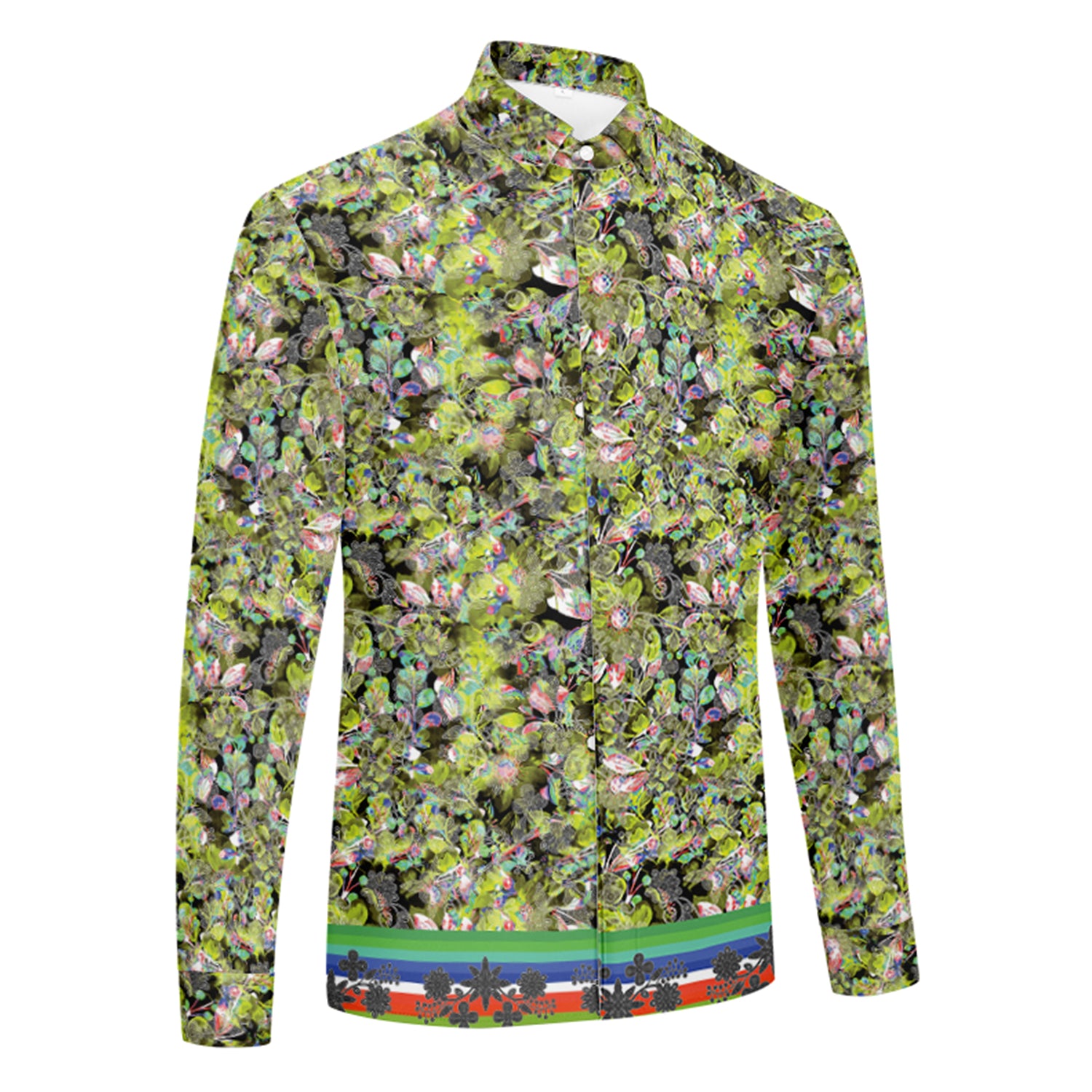 Culture in Nature Green Leaf Men's Long Sleeve Dress Shirt