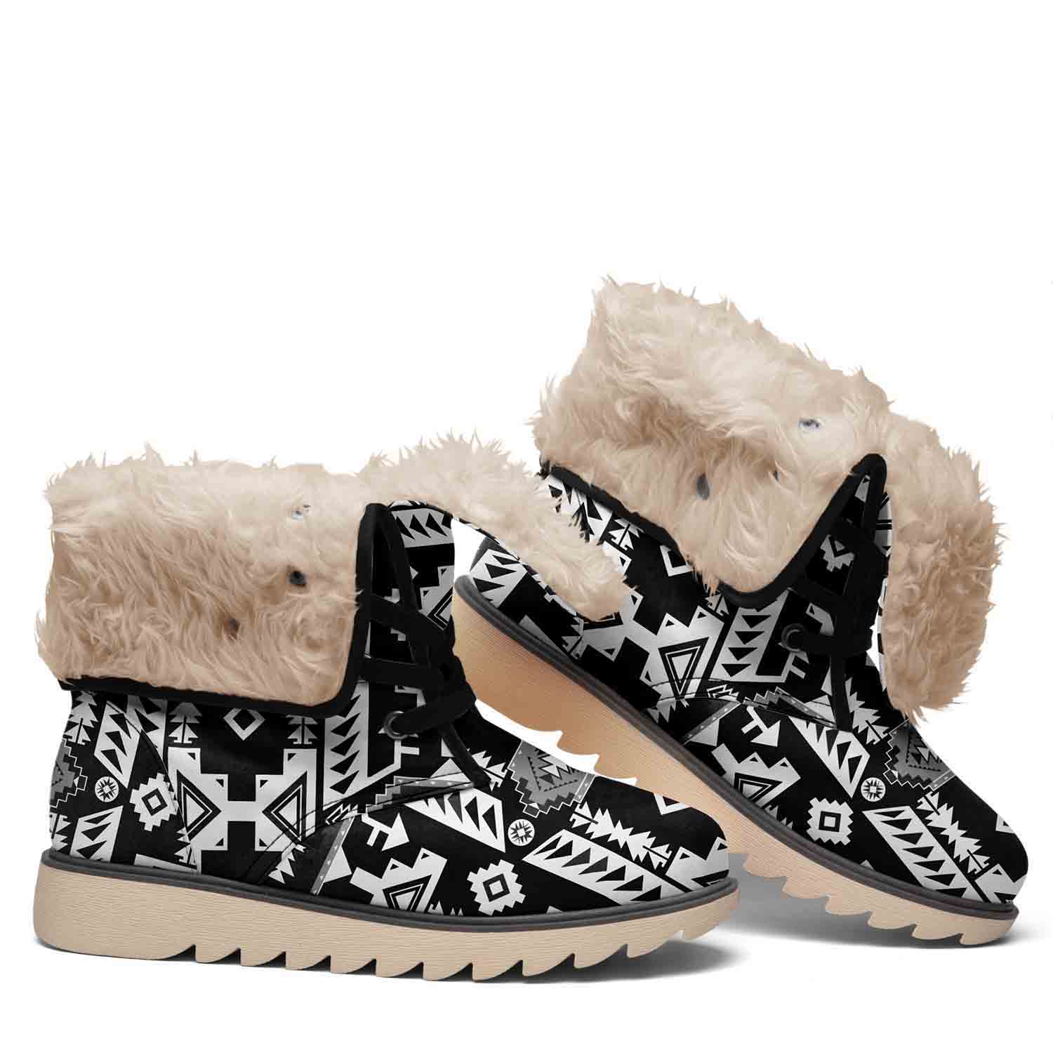 Chiefs Mountain Black and White Polar Winter Boots