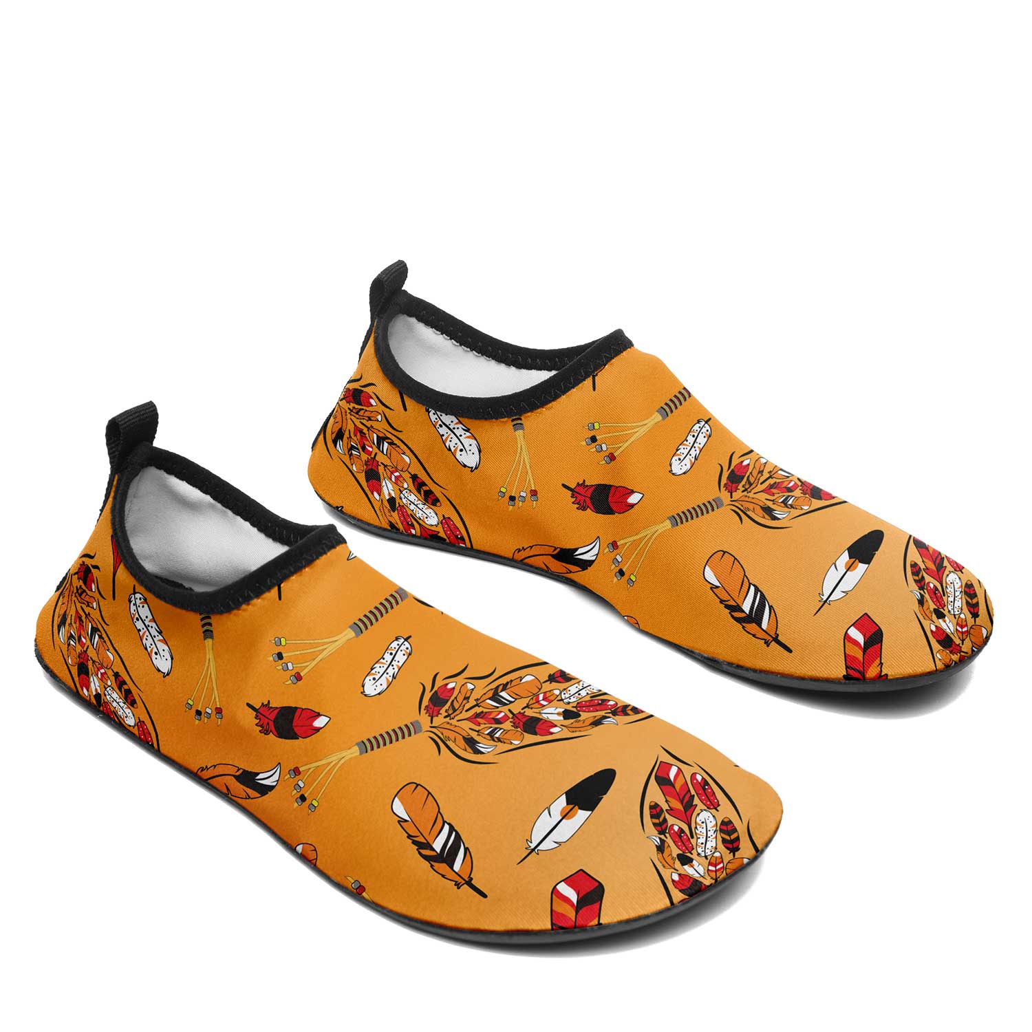 TRD - feather orange Kid's Sockamoccs Slip On Shoes