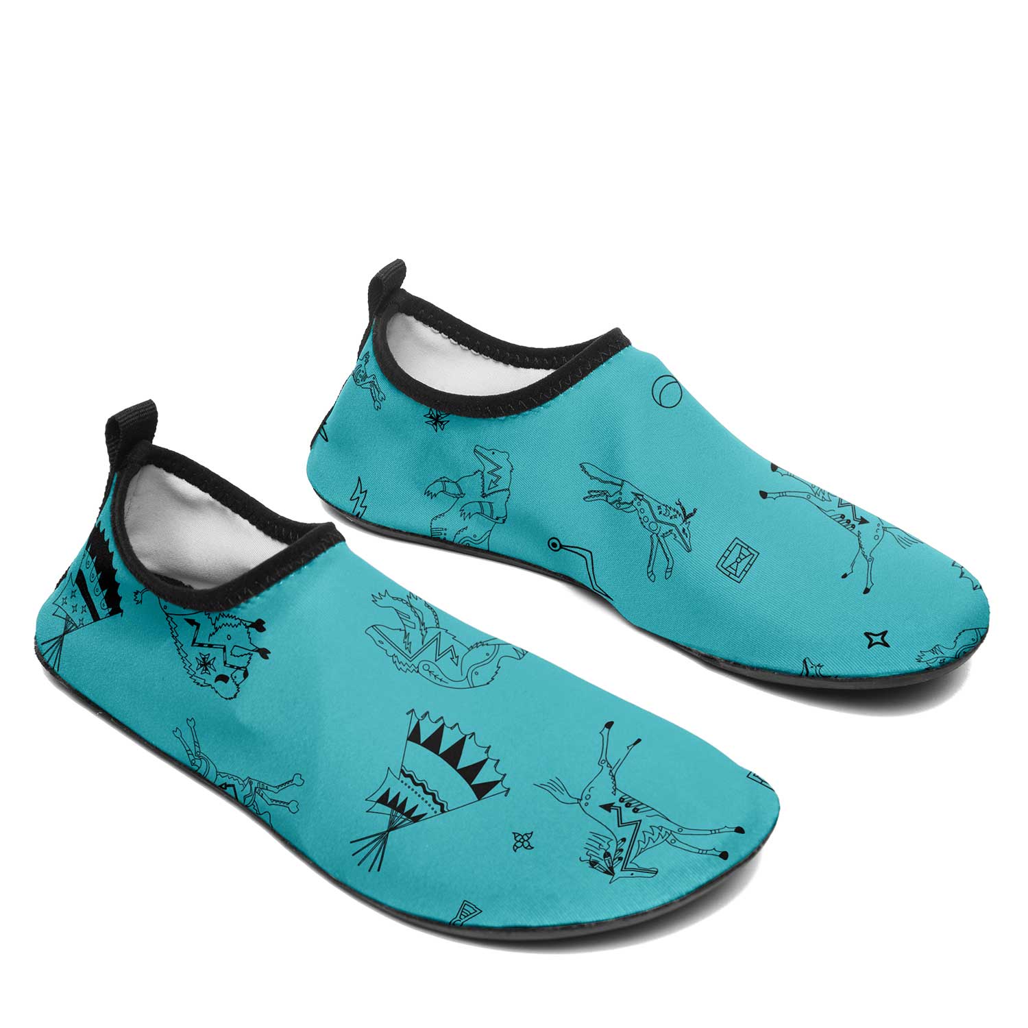 Ledger Dabbles Torquoise Kid's Sockamoccs Slip On Shoes