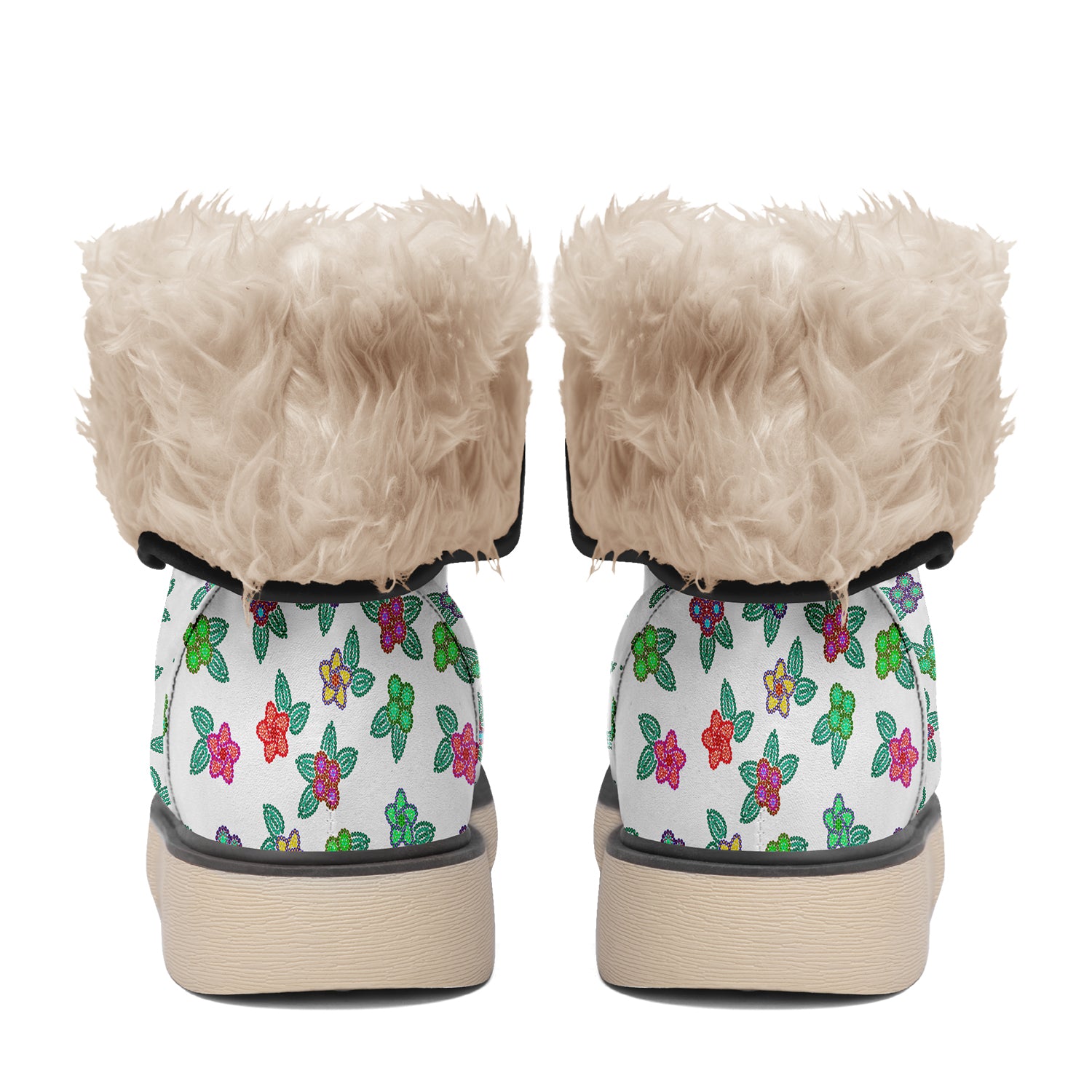 Berry Flowers White Polar Winter Boots