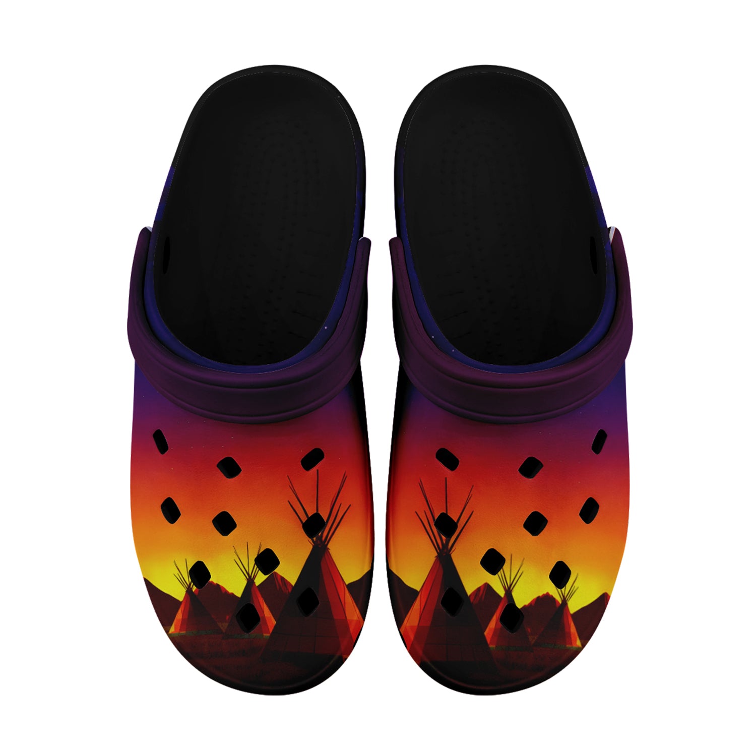 Teepees Northern Lights Muddies Unisex Clog Shoes