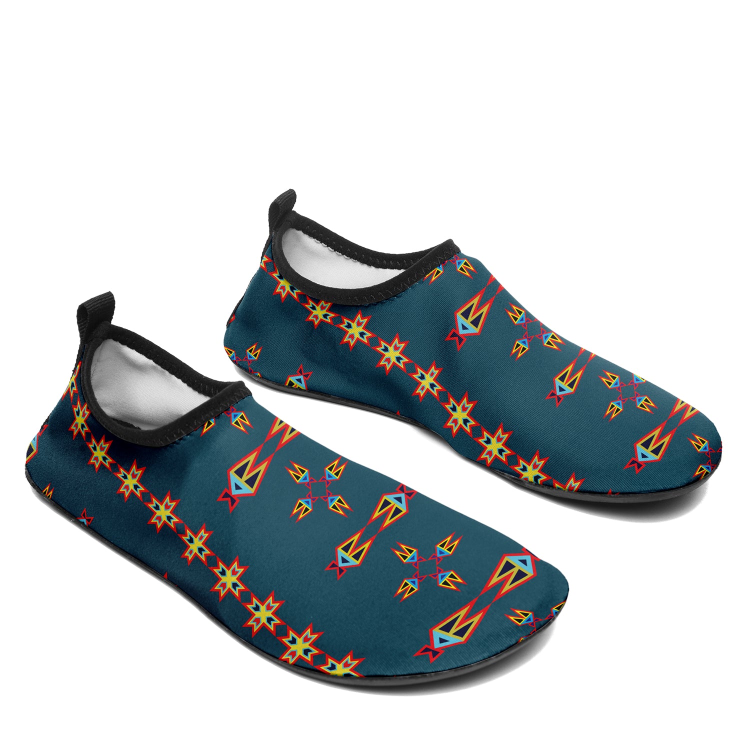 Four Directions Lodges Ocean Kid's Sockamoccs Slip On Shoes