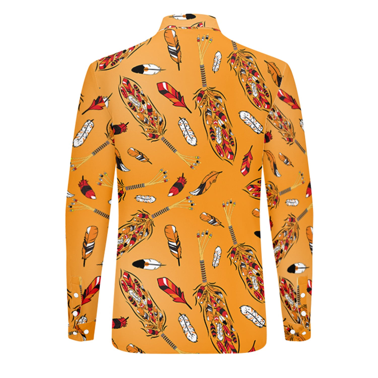 ECM Prayer Feathers Orange Men's Long Sleeve Dress Shirt