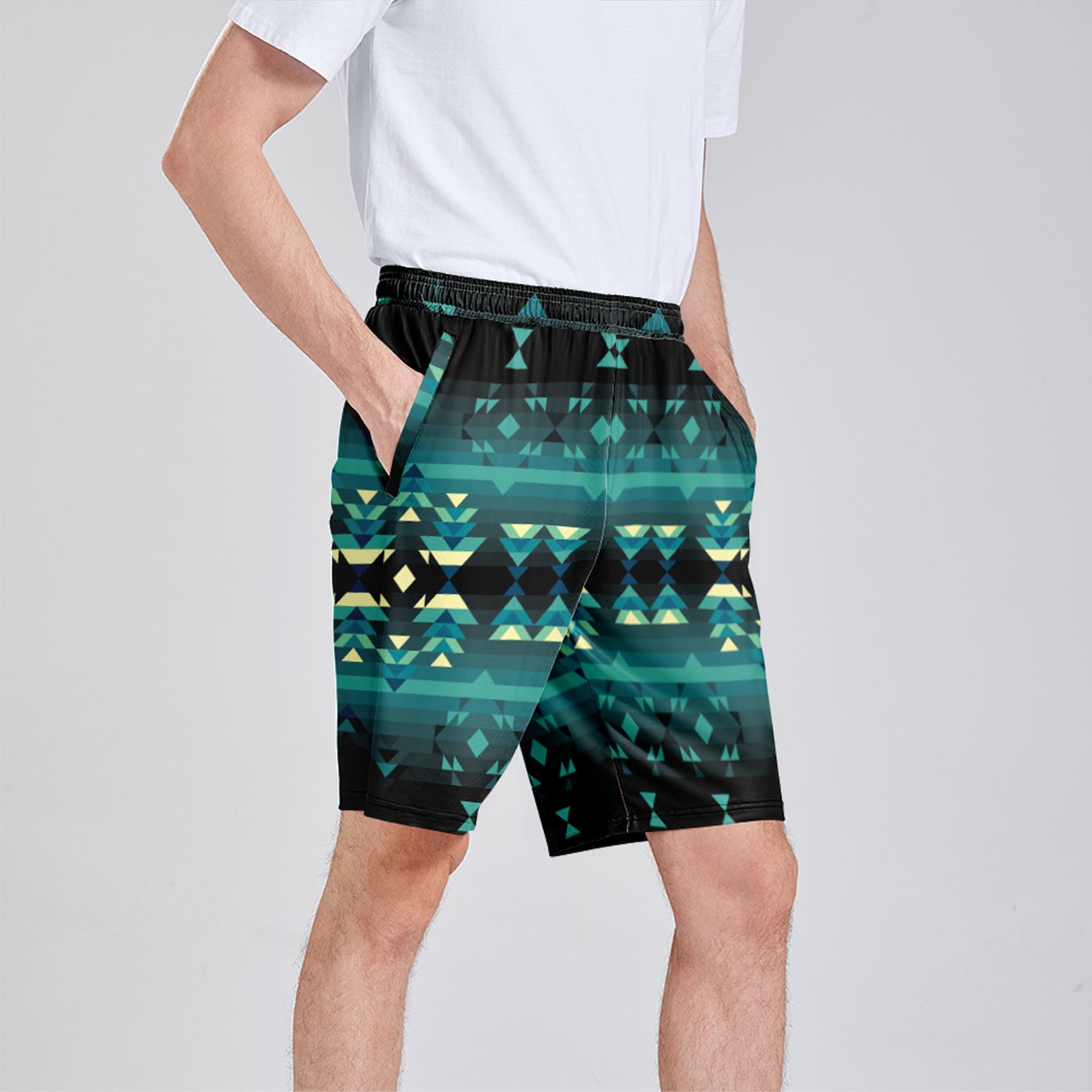 Inspire Green Athletic Shorts with Pockets