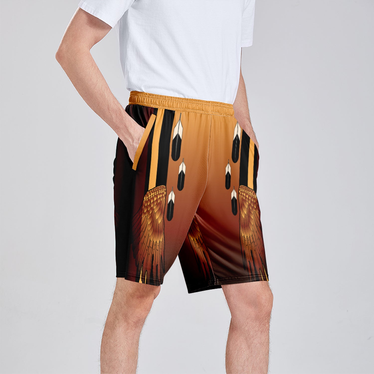 Eagle Wing Athletic Shorts with Pockets