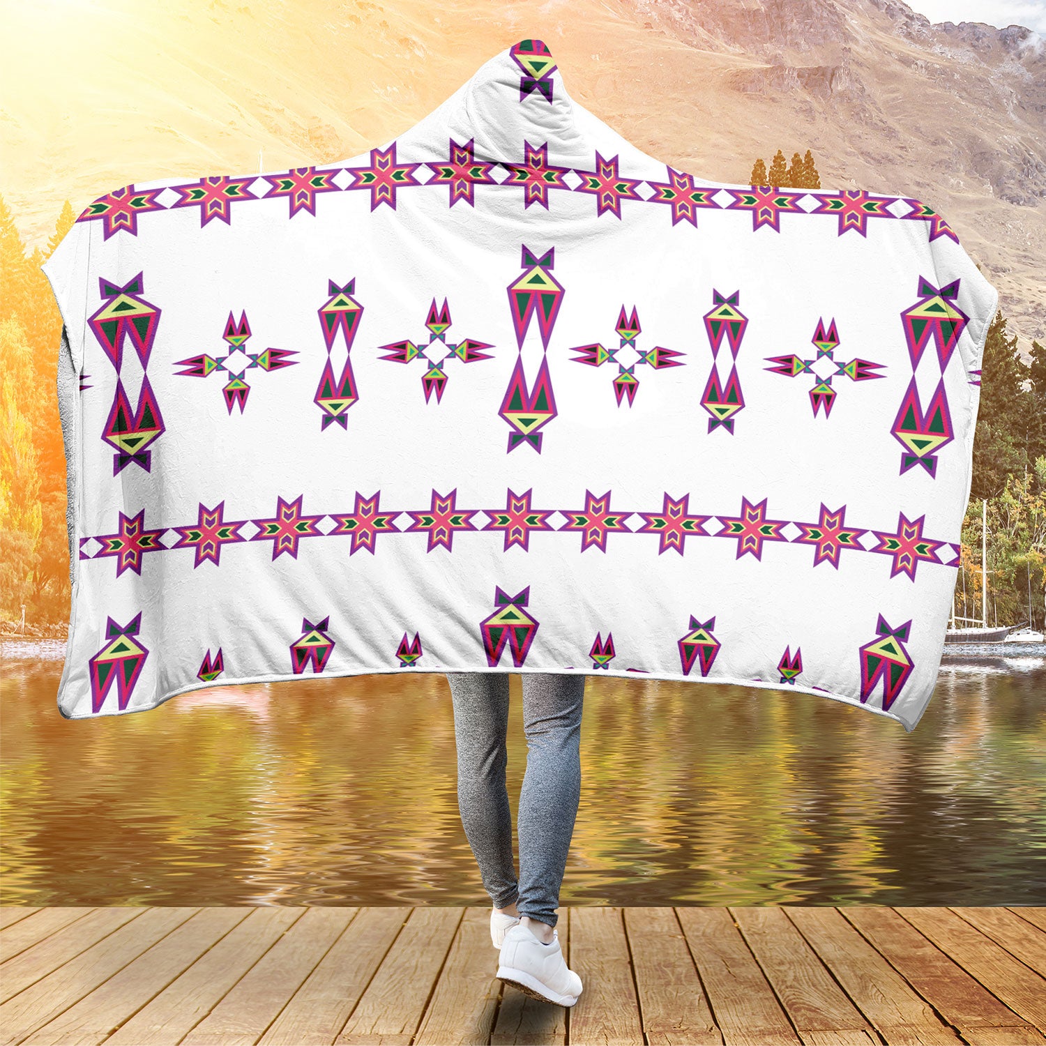 Four Directions Lodge Flurry Hooded Blanket