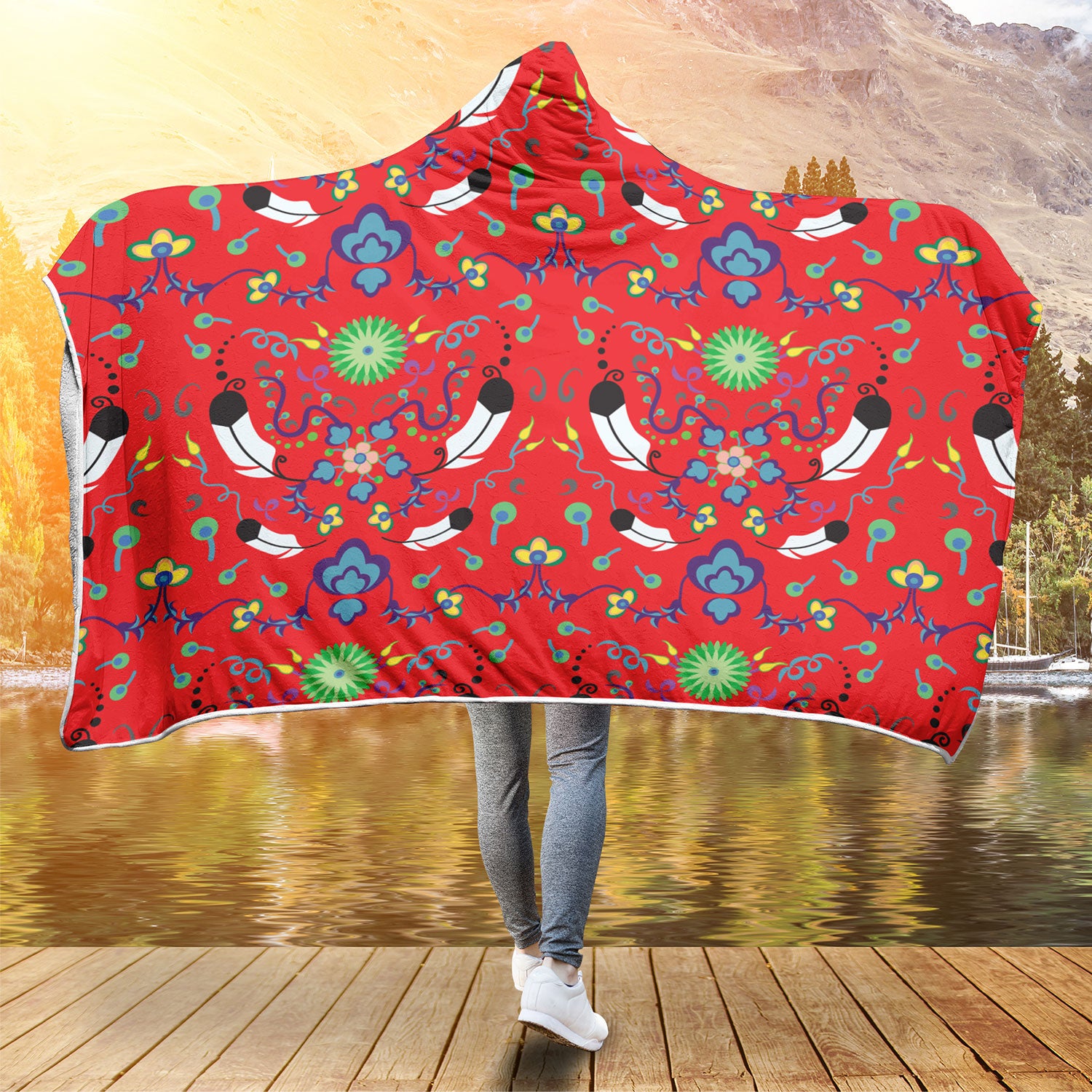 New Growth Vermillion Hooded Blanket