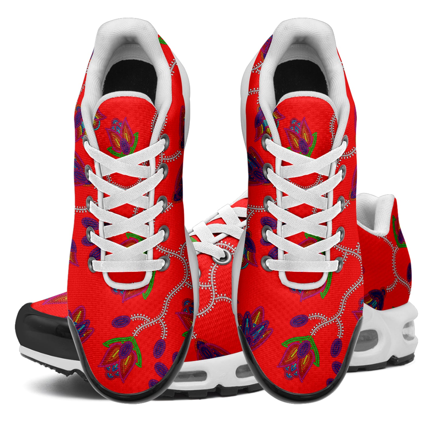Spring Blossoms on Red Niowaa Air Cushion Shoes