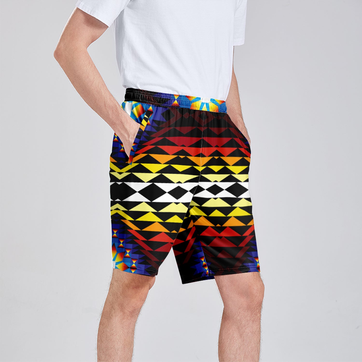 Sunset Blanket Athletic Shorts with Pockets