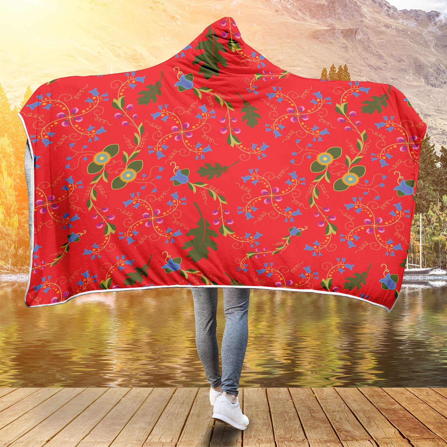 Vine Life Scarlet Hooded Blanket