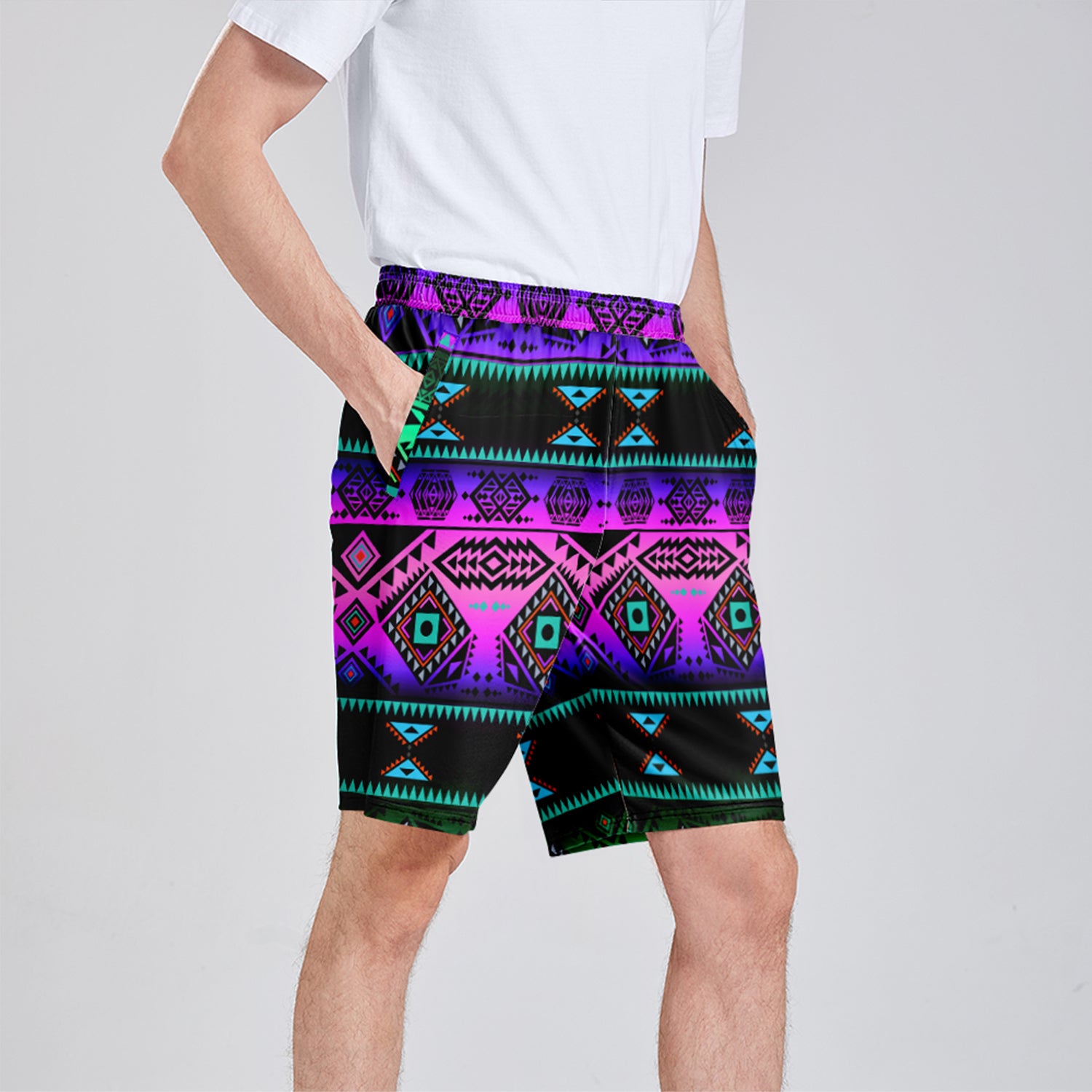 California Coast Sunrise Athletic Shorts with Pockets