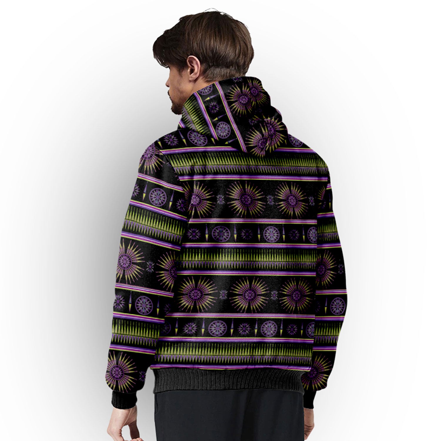 Evening Feather Wheel Sherpa Hoodie