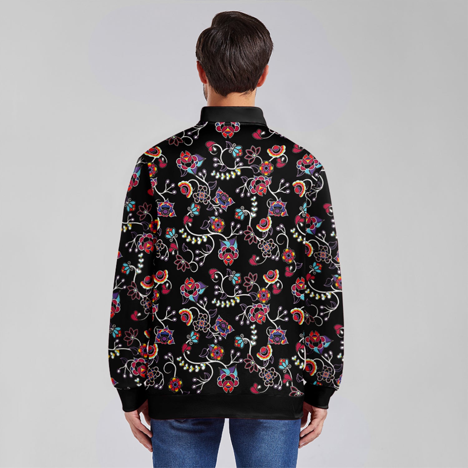 Floral Danseur Youth Zippered Collared Lightweight Jacket