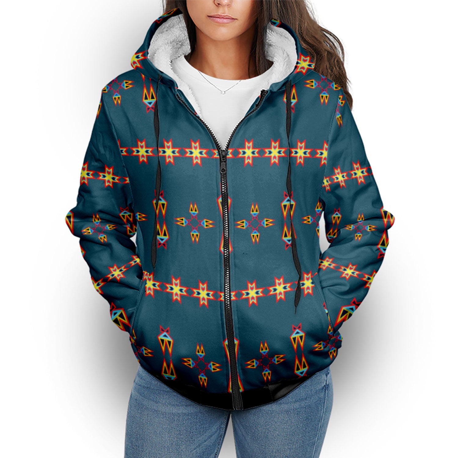 Four Directions Lodges Ocean Sherpa Hoodie