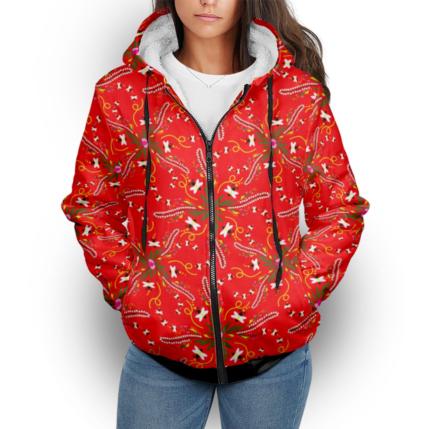 Willow Bee Cardinal Sherpa Hoodie