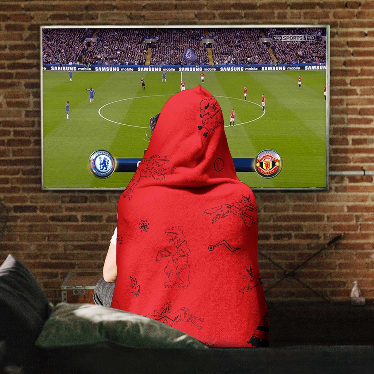 Ledger Dabbles Red Hooded Blanket