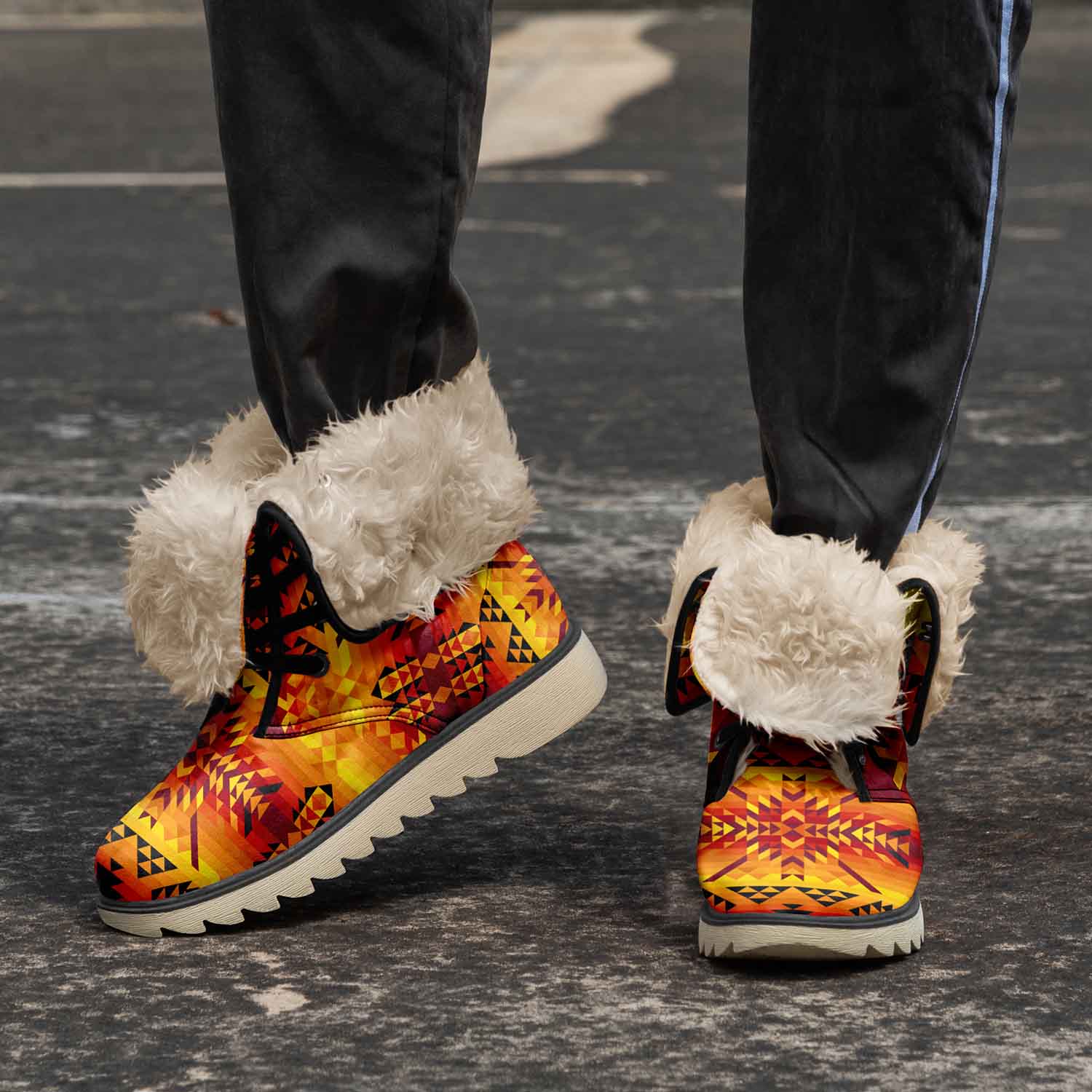 Desert Geo Yellow Red Polar Winter Boots