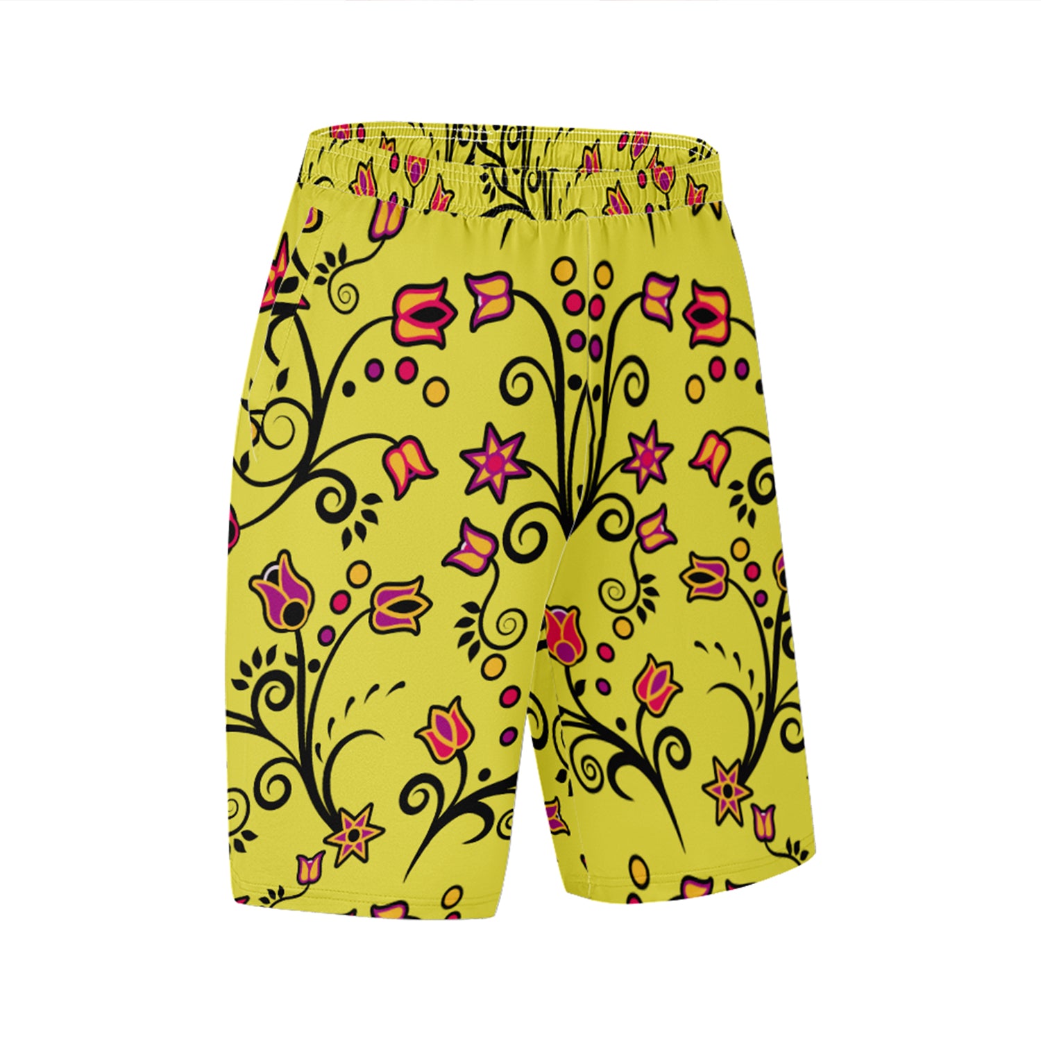 Key Lime Star Athletic Shorts with Pockets