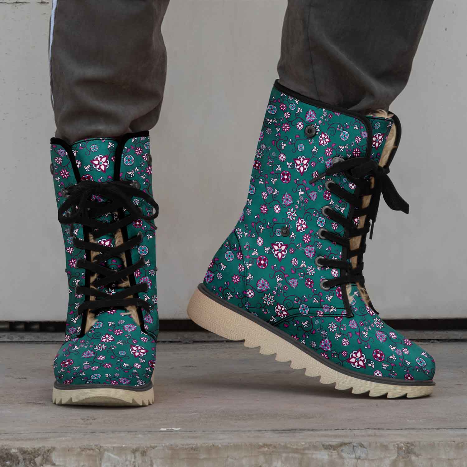 Burgundy Bloom Polar Winter Boots