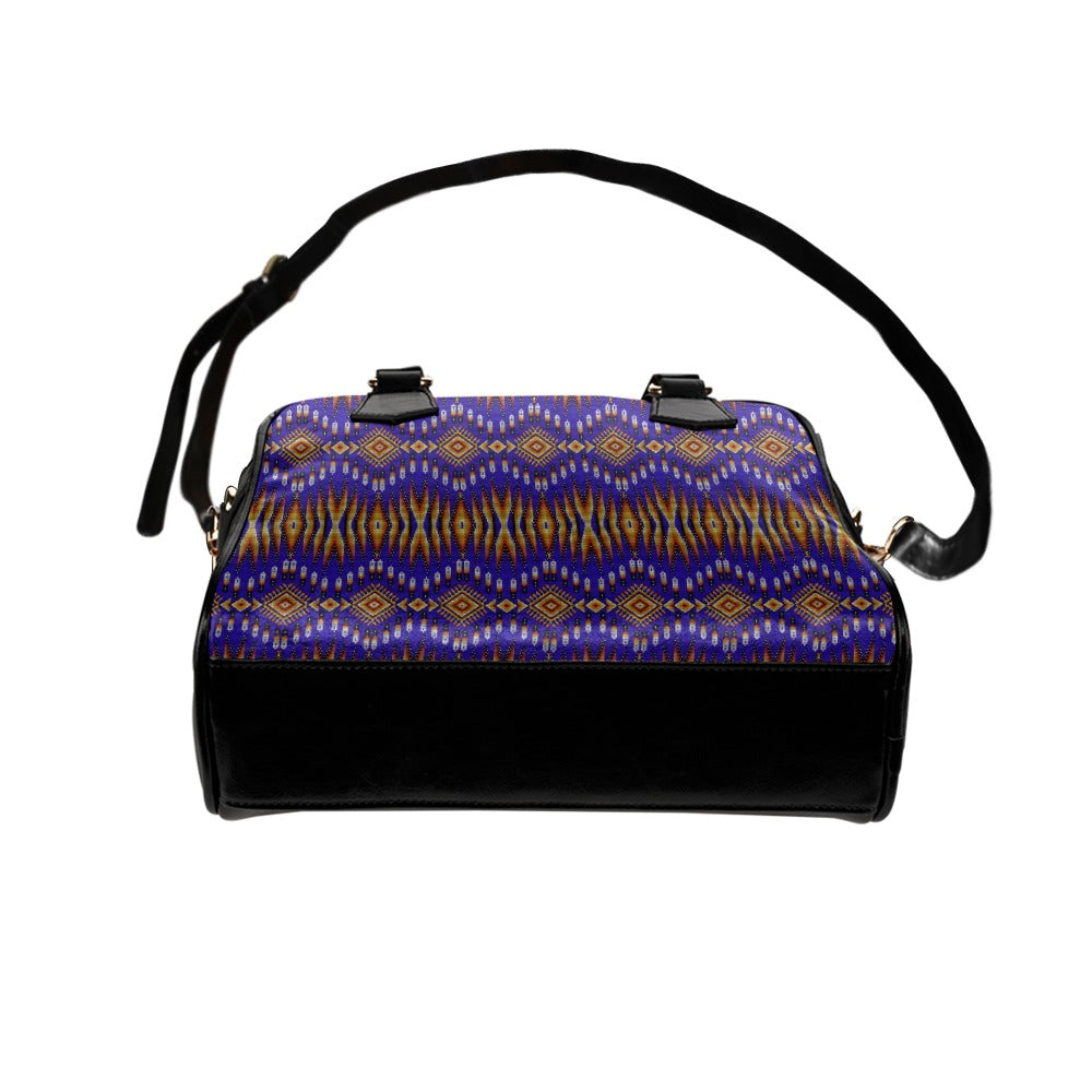 Fire Feather Blue Shoulder Handbag