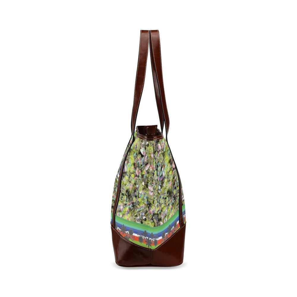 Culture in Nature Green Leaf Tote Handbag