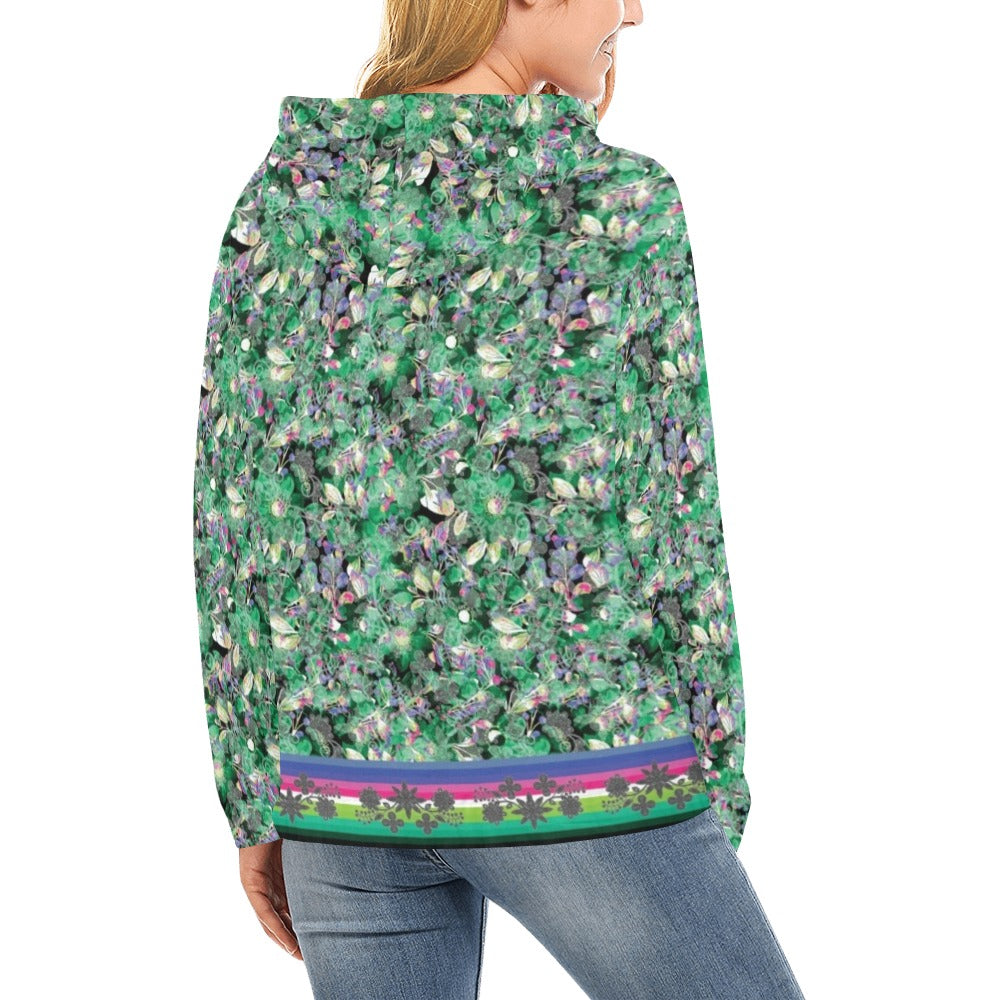Culture in Nature Green Hoodie for Women (USA Size) (Model H13)