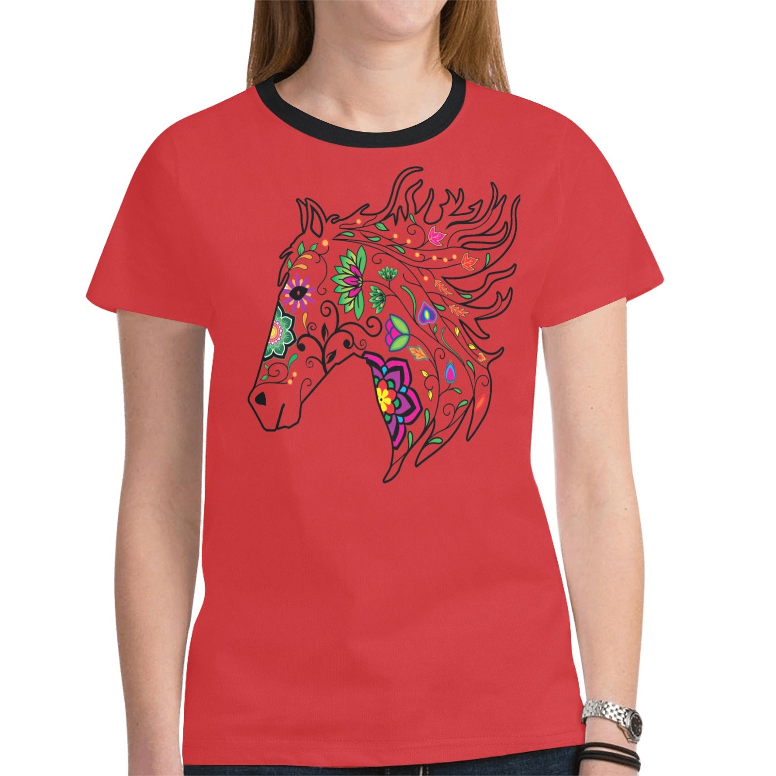 Horse Spirit Guide (Red) T-shirt for Women