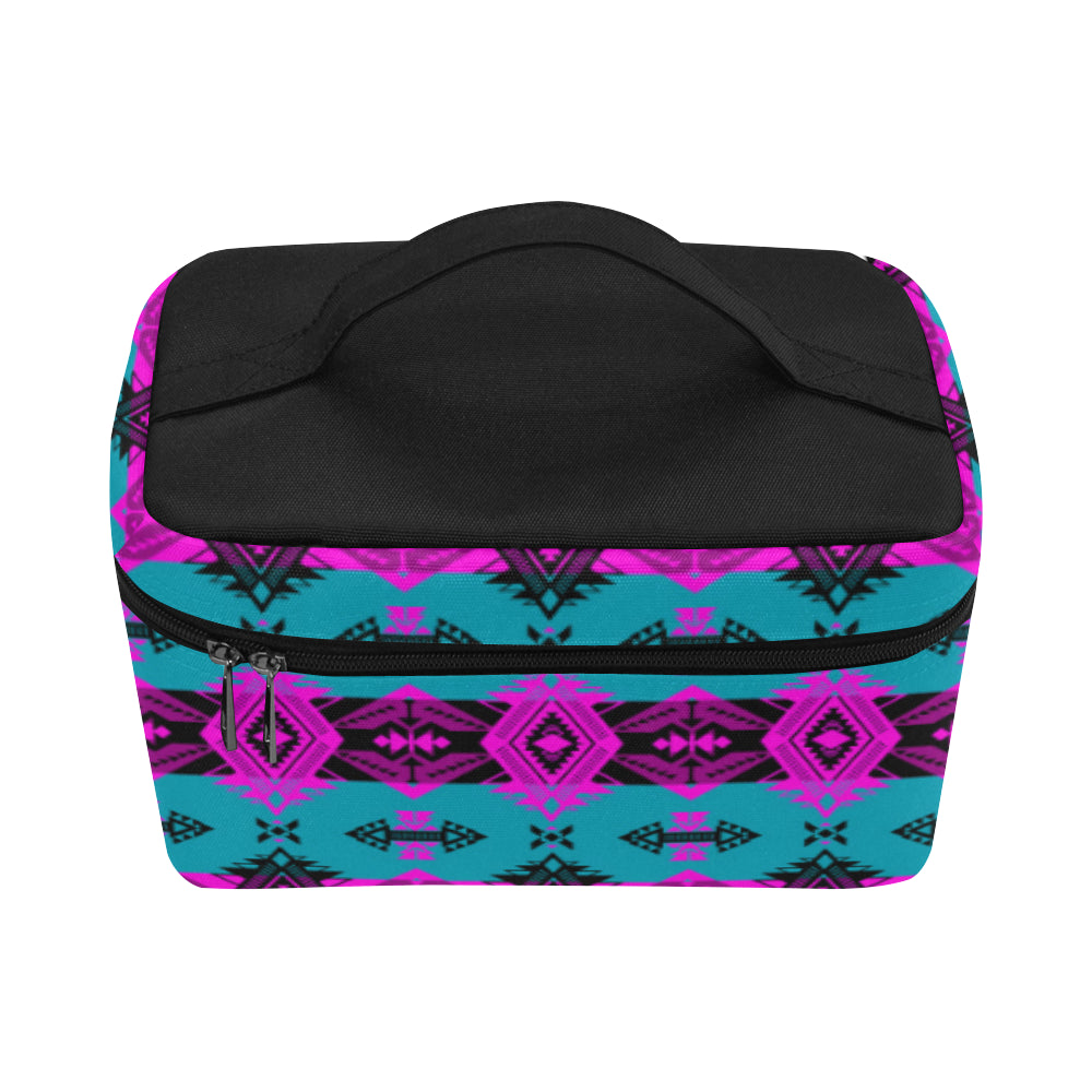 Sovereign Nation Teal and Pink Cosmetic Bag/Large