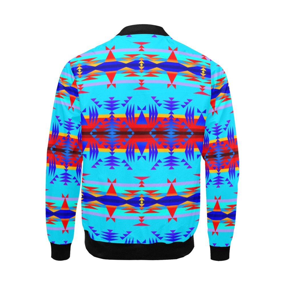 Between the Mountains Blue Bomber Jacket for Men