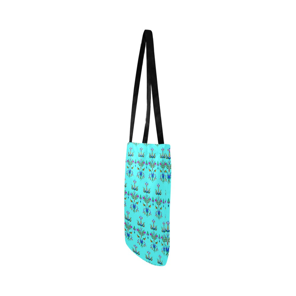 Dakota Damask Turquoise Reusable Shopping Bag (Two sides)