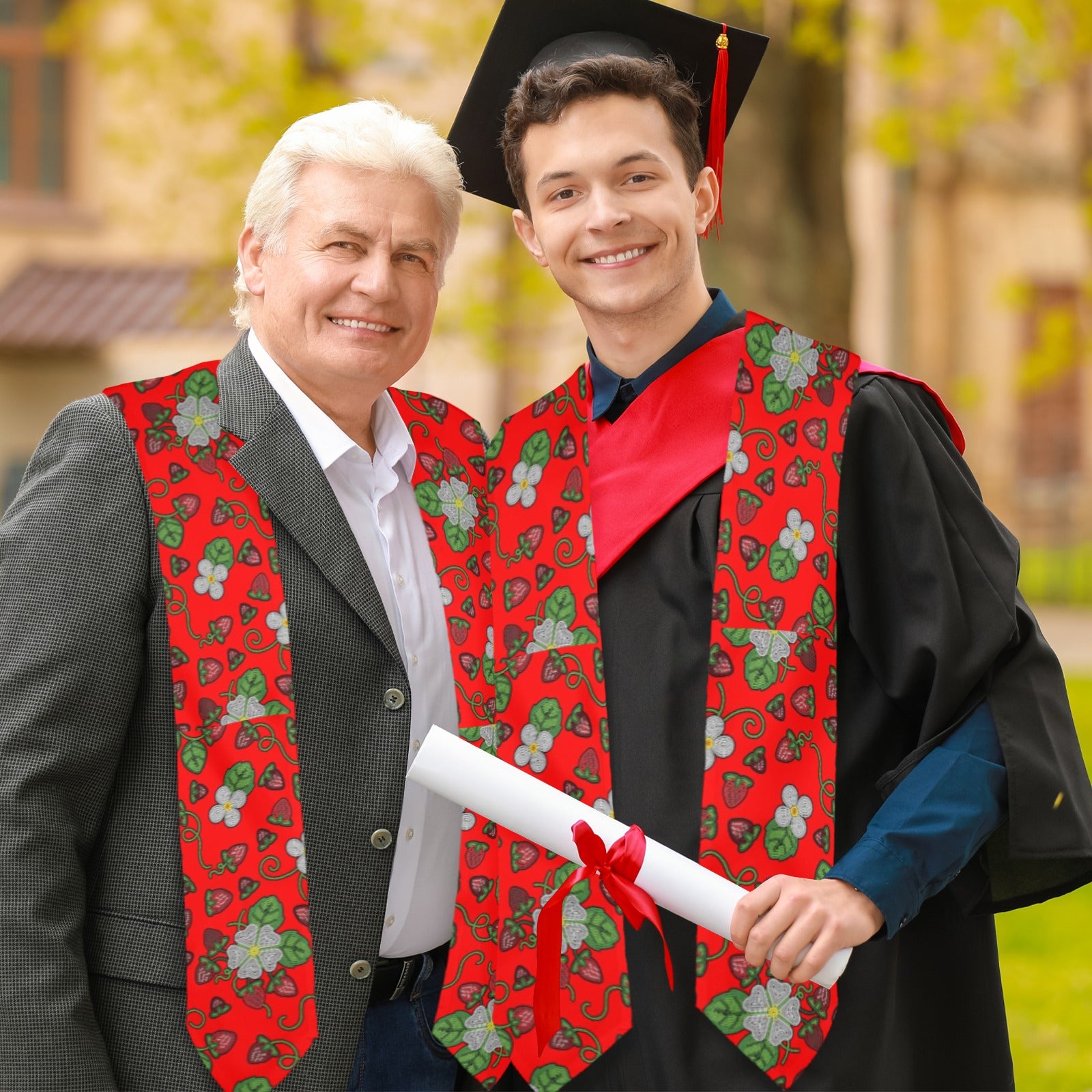 Strawberry Dreams Fire Graduation Stole