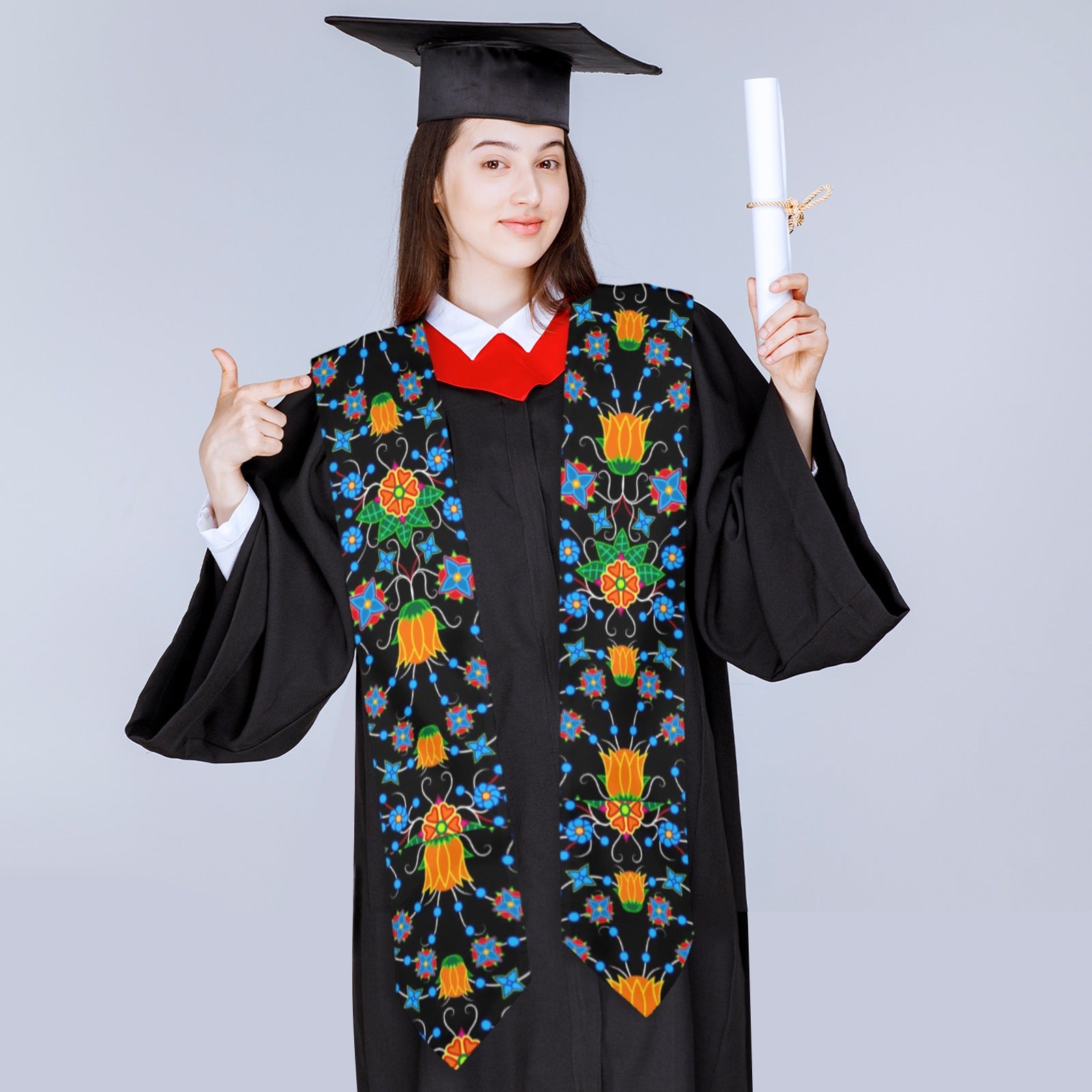 Floral Damask Graduation Stole