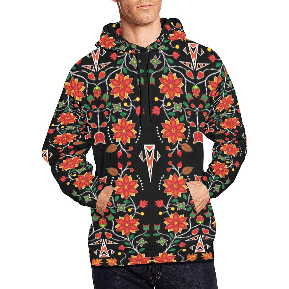 Floral Beadwork Six Bands Hoodie for Men (USA Size)